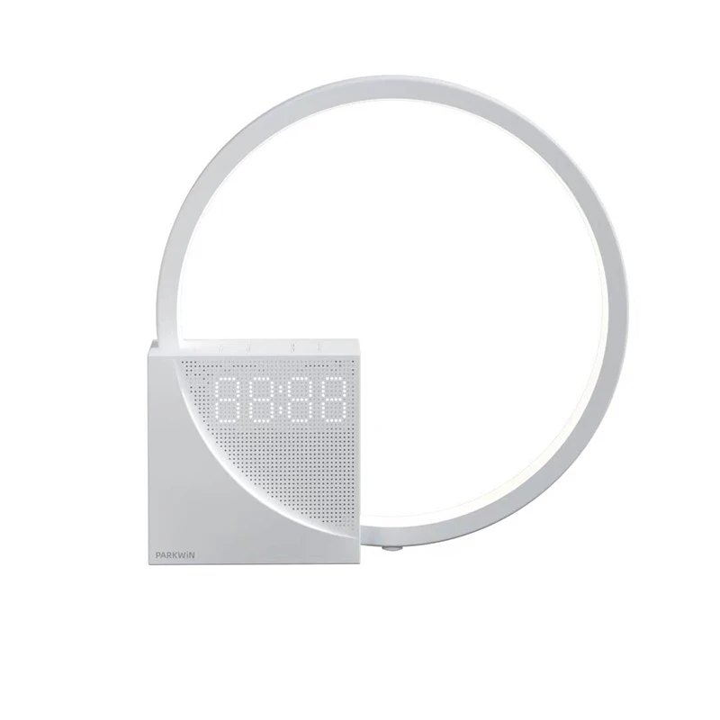 Creative Ring LED Alarm Clock, Dual Alarm Mode Warm Wake-up Light with Snooze & Power-off Memory, Multifunctional Bedside