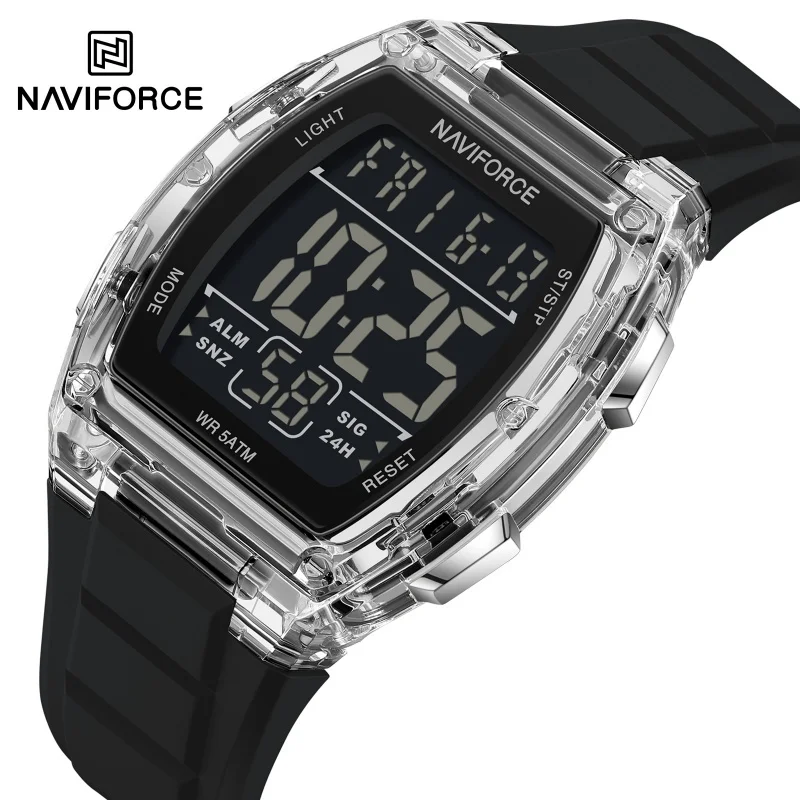 NAVIFORCE 6106 Casual Men's Daily Electronic Watch Outdoor Sports Waterproof Calendar Silicone Strap Digital Men's Watch Reloj