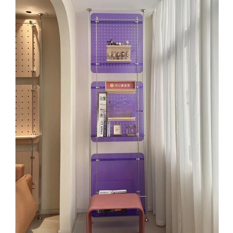 

Aluminum Profile Color Acrylic Shelf Optical Axis Multi-layer Storage Shelf Household Display Display Bookshelf