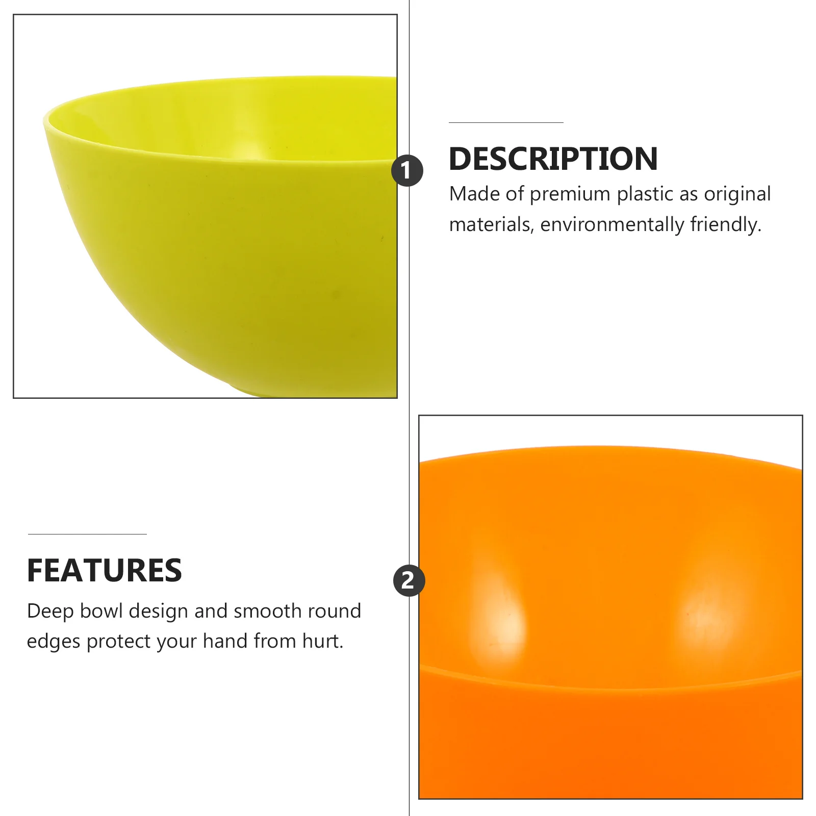 

10pcs Unbreakable Plastic Soup Bowl Set 10-Piece Lightweight Bpa-Free Rice Noodle Salad Bowls For Kitchen Dining Picnic Home Use