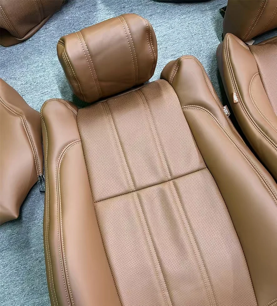 أغطية مقاعد السيارة ذات الحجم المخصص عالي الجودة لسيارة رينج روفر الفاخرة غطاء مقعد جلدي من نسيج نابا