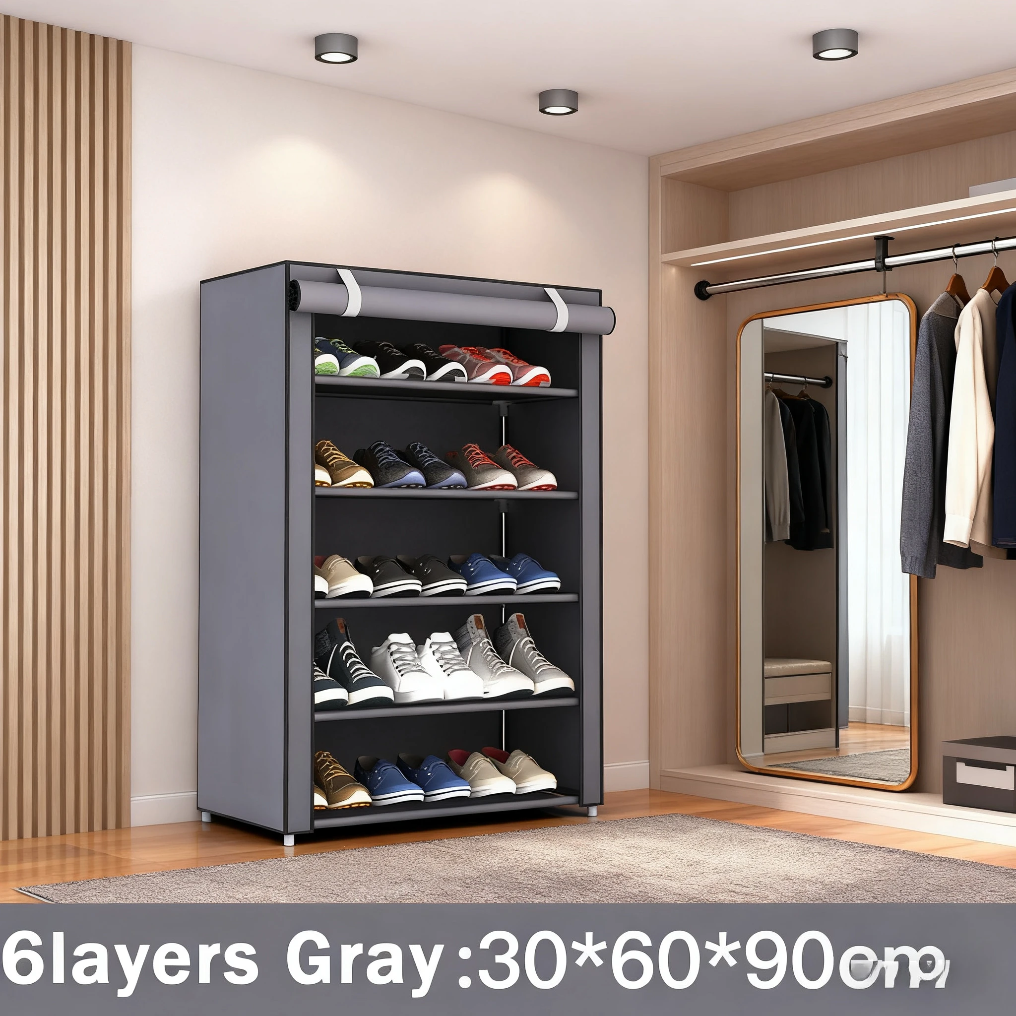 6-layers Shoe Rack Large Capacity Dustproof Waterproof Shoes Storage Rack Dormitory Assembled Shoe Rack Shoes Shelf Organizers