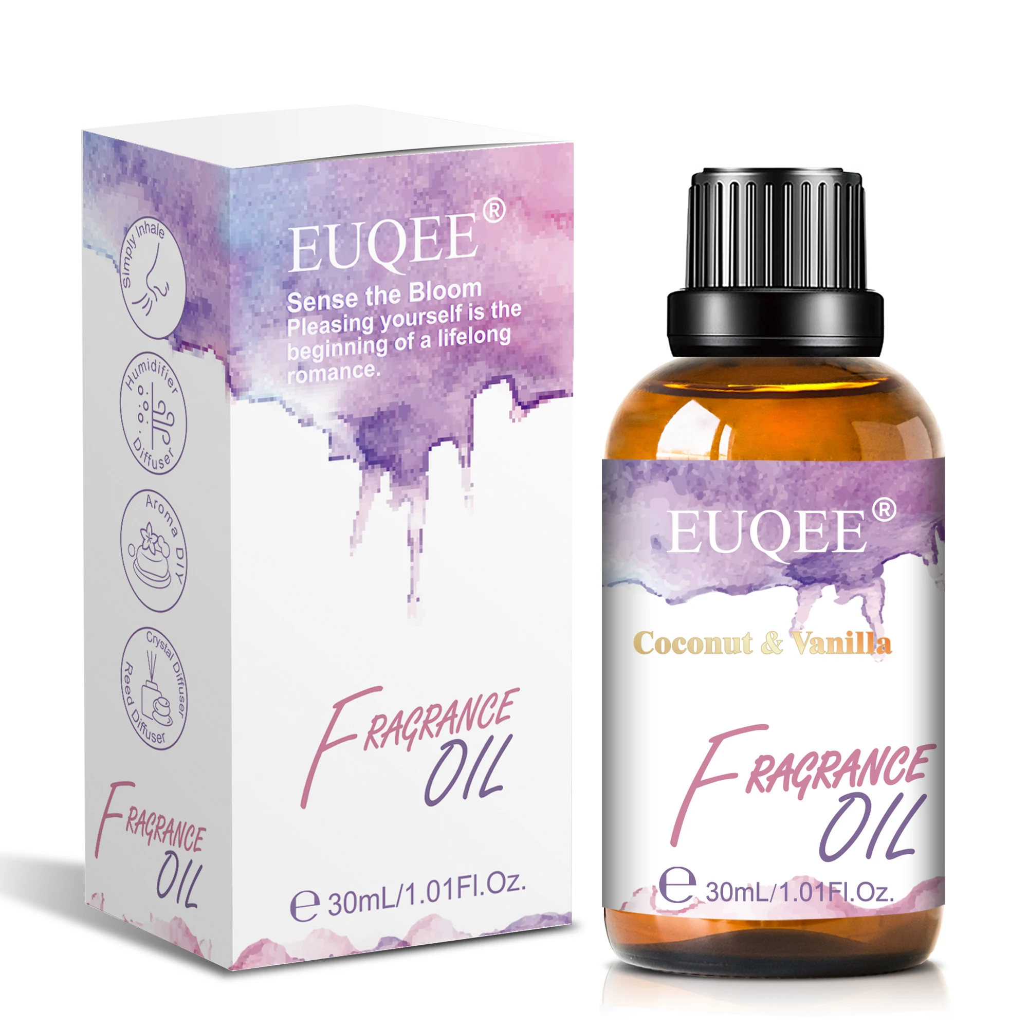 زيت عطري من EUQEE لناشر السيارة 30 مللي مسك أبيض ملاك نسيم البحر جوز الهند والفانيليا زيت عطري رومانسي #2