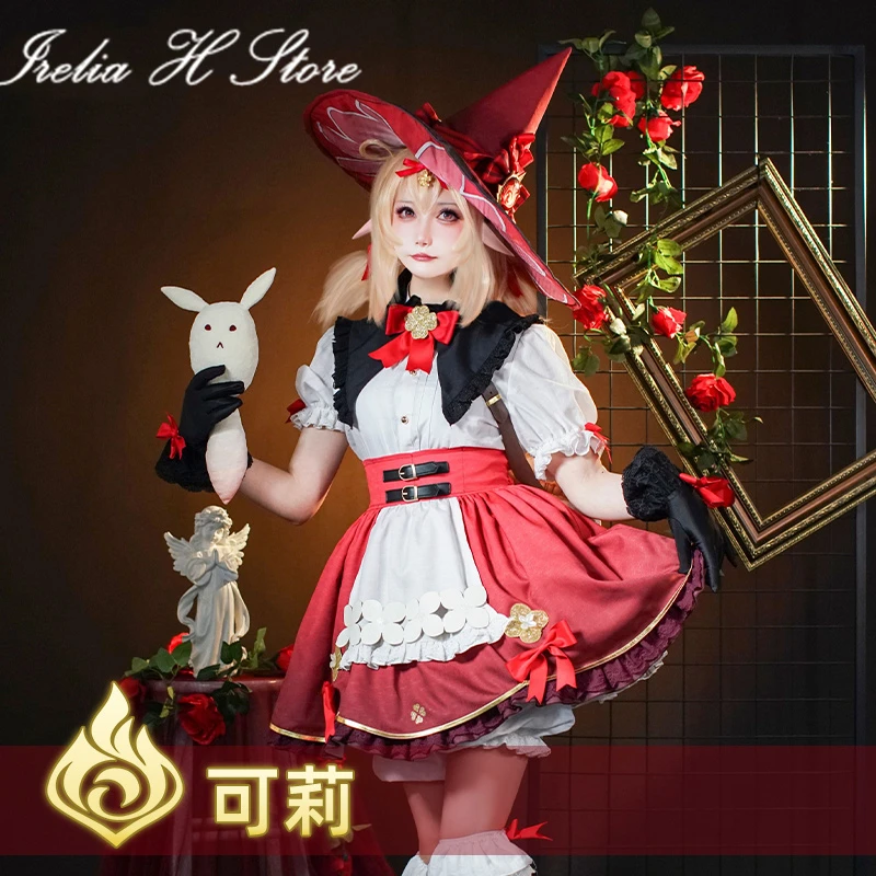 

Irelia H Store Klee from Genshin Impact Klee Cosplay Costume Little witch klee lolita dress female cute