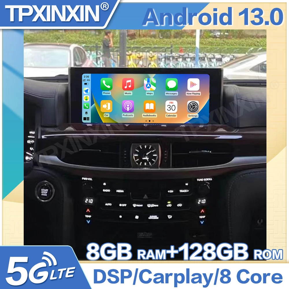 Andriod 13 Navi Carplay For LEXUS LX570 2015-2021 Car Radio Multimedia Player 12.3 Inch Touch Screen Stereo Head Unit DSP 4G LTE