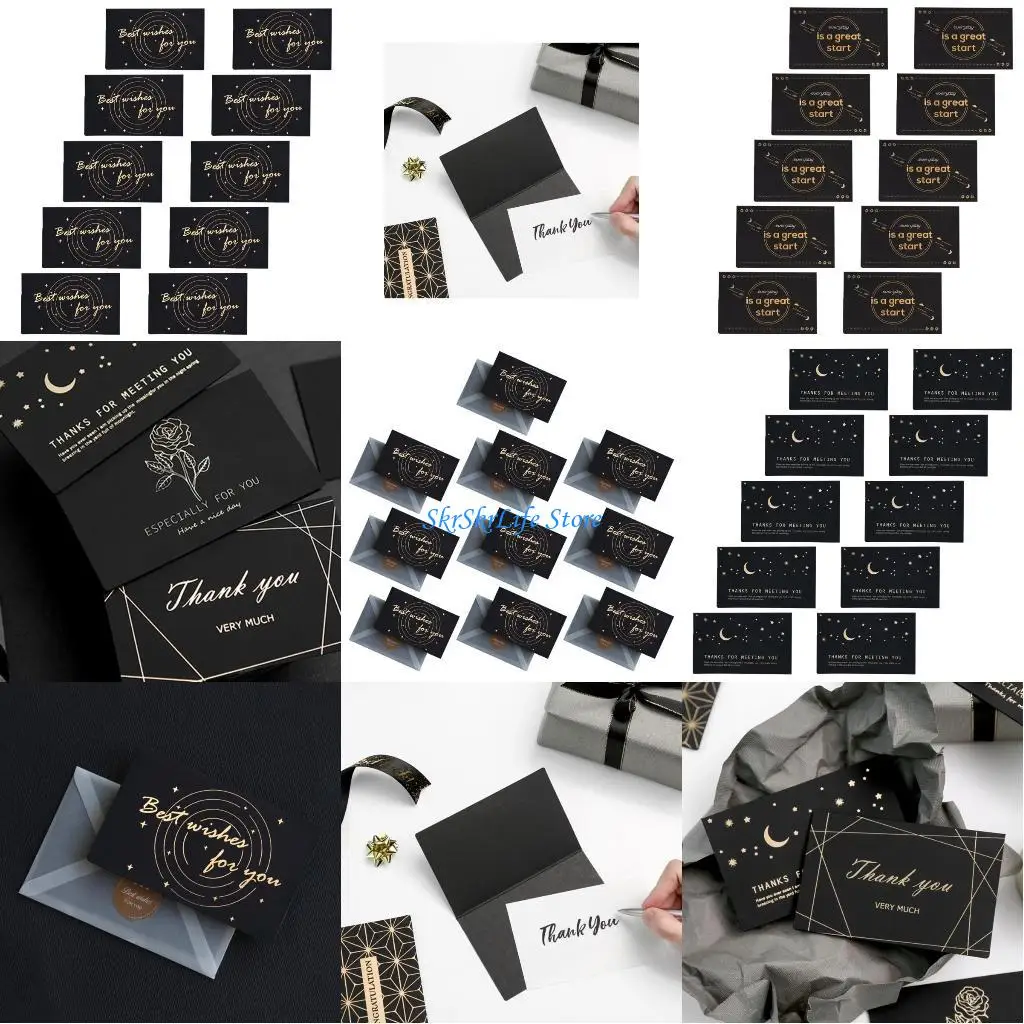 

E65E Thank You Card with Envelopes and Stickers, Blank Greeting Cards