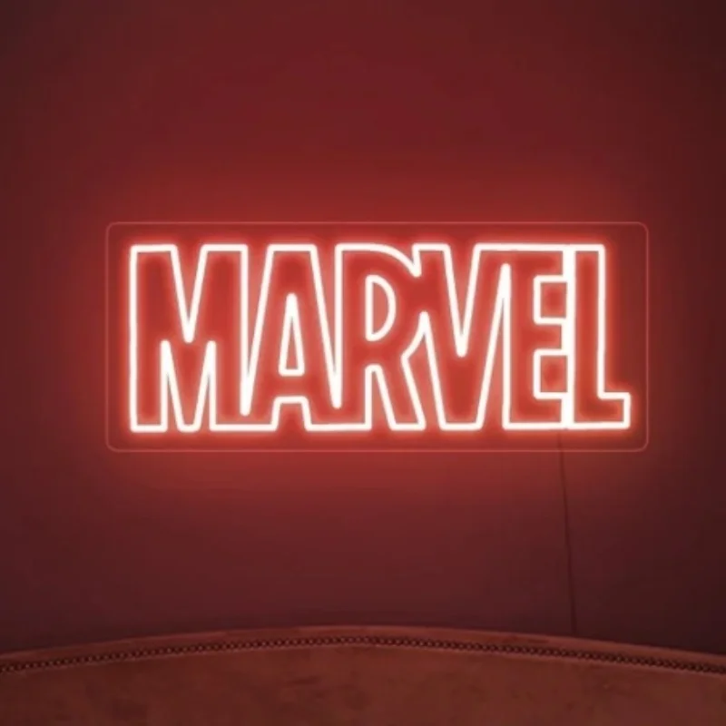 

Неоновые вывески MARVEL для настенного декора, светодиодные светильники с буквами, украшение игровой комнаты для спальни, бара, детской тематической розетки магазина