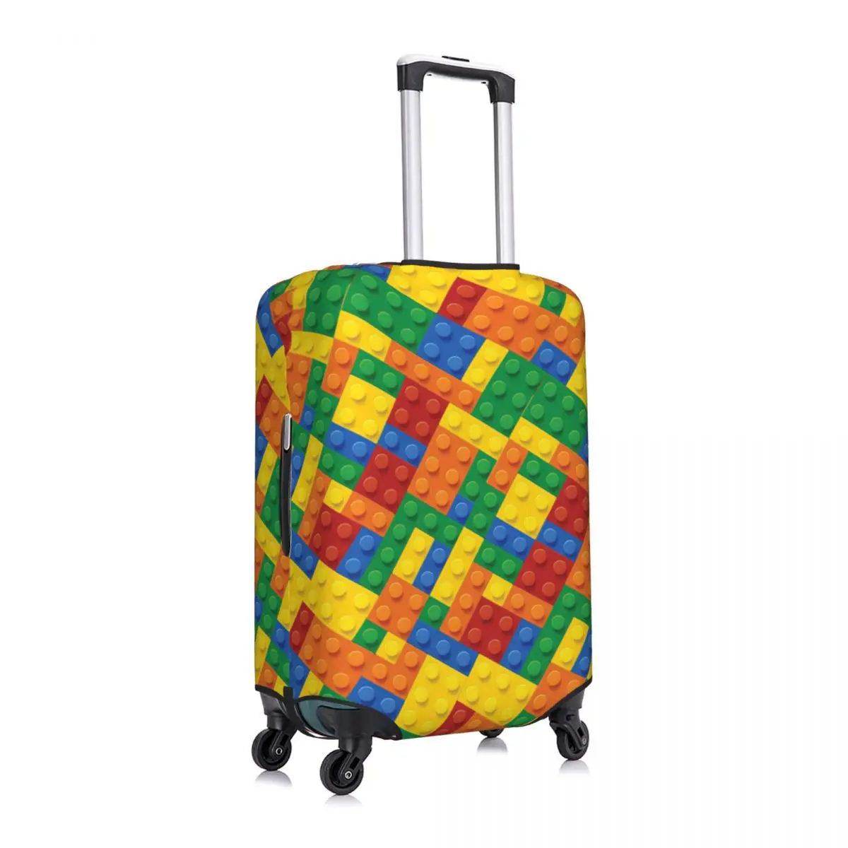 Custom Building Blocks Diagonal Pattern Luggage Cover Protector Funny Travel Suitcase Covers for 18-32 Inch