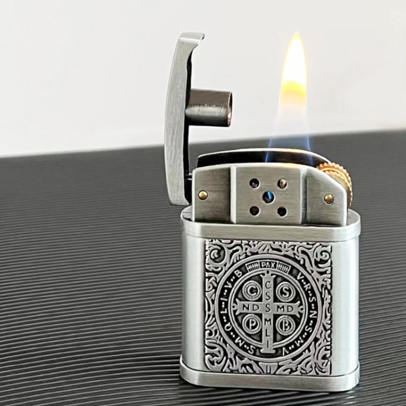 Metal Constantine Retro Petrol Trenches Kerosene Lighter Hell Detective Armor Oil Fire Smoking Accessories Gadgets For Men Gifts