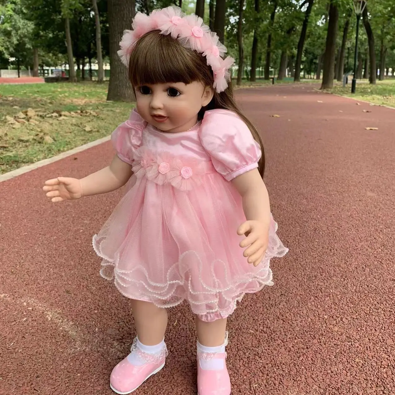 Can Stand Cloth Body Silicone Reborn Toddler Baby Doll For Girl 65 CM Dress Up Princess Like Alive Boneca Child Birthday Gift