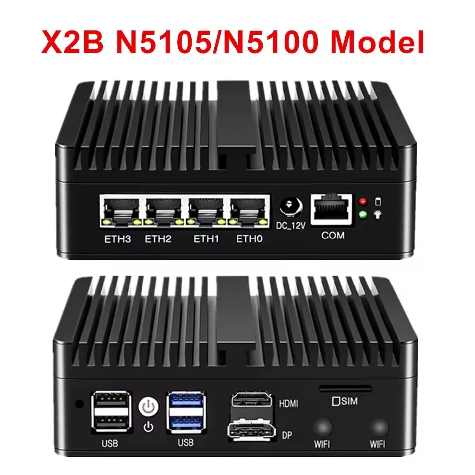 Программный маршрутизатор BKHD pfSense с брандмауэром N150 N100 N5105 4x i226-V 2.5G LAN NVMe безвентиляторный мини-ПК HDMI2.0 DP AES-NI OPNsense VPN