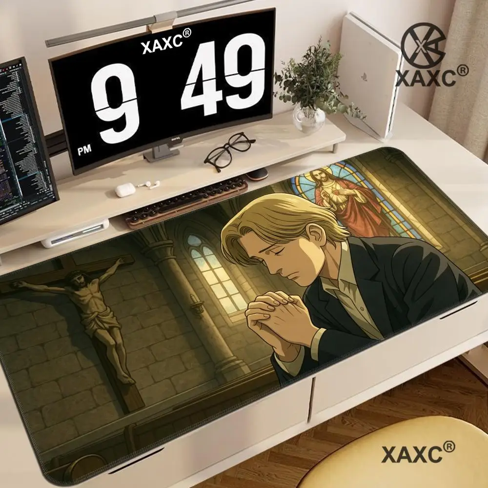 Anime M-Monster Mouse Pad J-Johan Liebert Character Desk Mat Classic Suspense Anime HD Mat Non-Slip Rubber Gaming Carpet XAXC