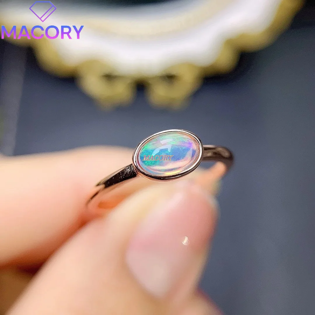 Colored Opal Rings 925 Sterling Silver Oval 4*6mm Rings Fashion Jewelry Wedding Rings Ladies Luxury Jewelry Free Shipping