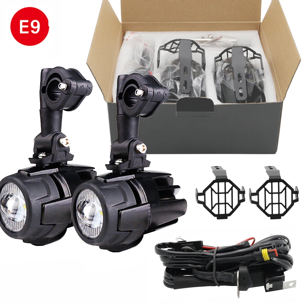 

E9 Mark Motorcycle LED Fog Lights For BMW R1250GS ADV F800GS R 1250 GS LC Yamaha MT07 MT09 Auxiliary Light Assemblie