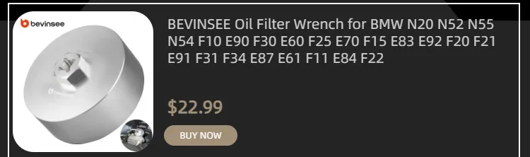 BEVINSEE Ölfilter-Schlüssel für BMW N20 N52 N55 N54 F10 E90 F30 E60 F25 E70 F15 E83 E92 F20 F21 E91 F31 F34 E87 E61 F11 E84 F22 – Detail 6
