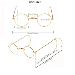 Agstum 39mm, küçük, yuvarlak, vintage tel jant gözlük çerçevesi, gözlük optik tapınağı ile kablo için güvenli bir uyum Objektifin kenarına yapılan 8 çekirdekli satışlar-no. 7