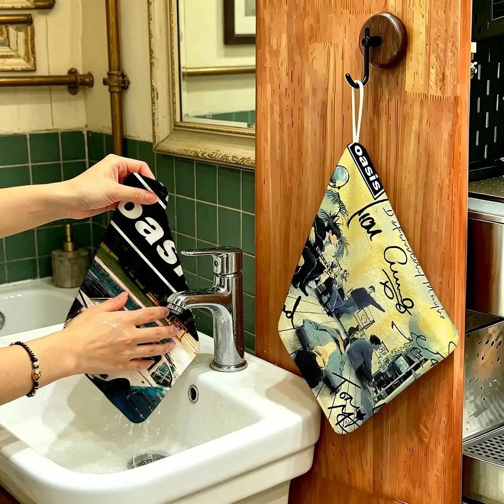 Band T-The R-Rain Cool O-Oasis Polyester Cotton Hand Wiping Towel, Hanging Design, Durable for Household Restaurant Toilet Use