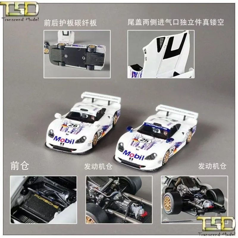 Modèle de voiture en alliage moulé sous pression TSD Transcend 1/64 911 GTI 24h, modèle de collection, cadeau pour garçon, jouet pour garçon, cadeau de Noël