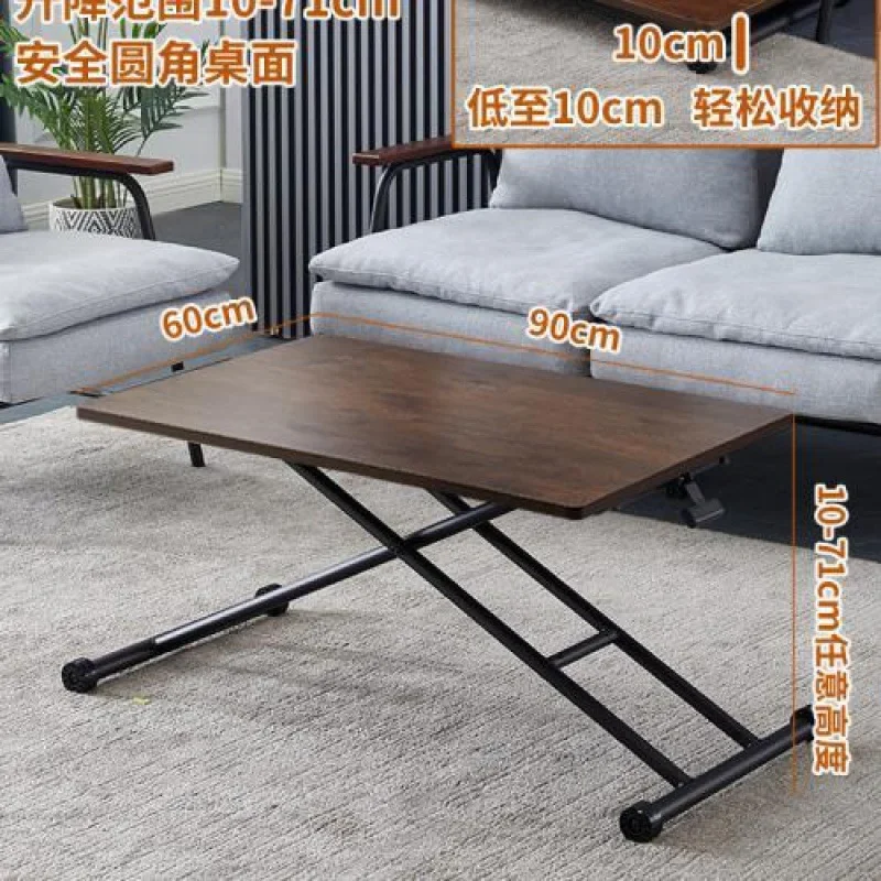 Multifunctional table dining table, small household small movable, liftable folding table small tea