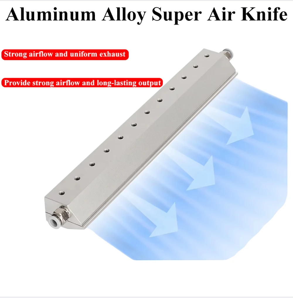 Compressed Air Knife Nozzle, Wind Blowing Jet Air Knife, Aluminum Industrial Blower-powered Air Knife, Blow off Air Knife