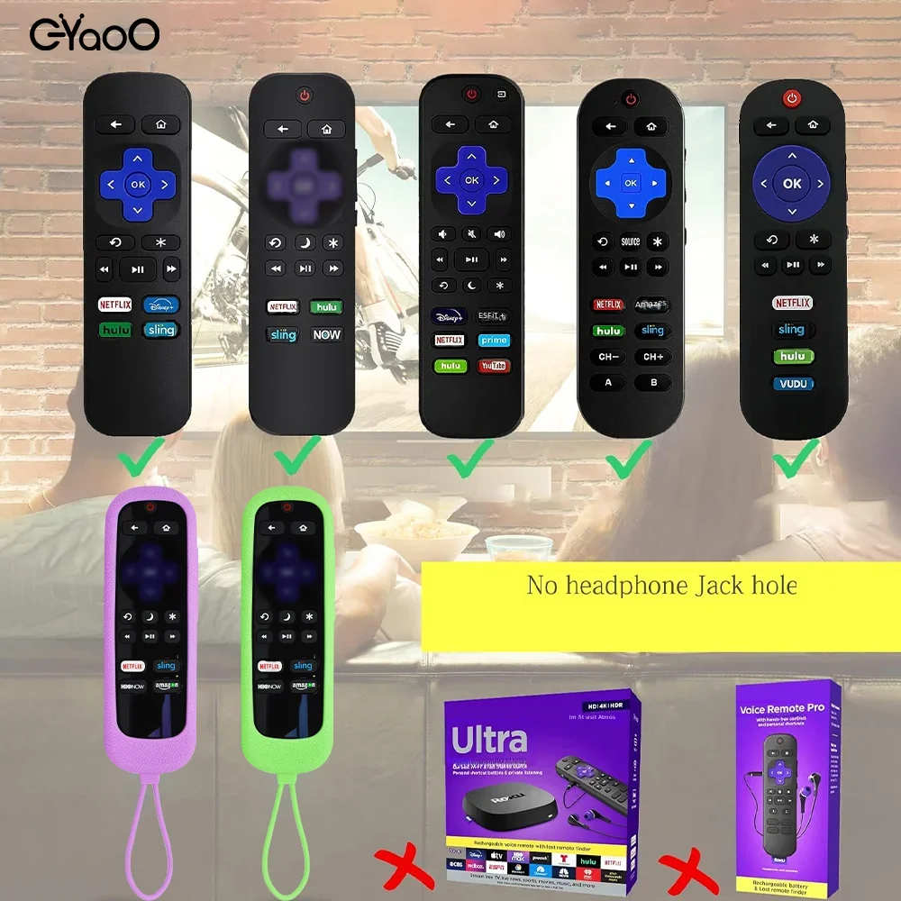 Roku Remote Case for TCL Roku TV Steaming Stick/Express Silicone Protective Replacement Skin Glow in the Dark