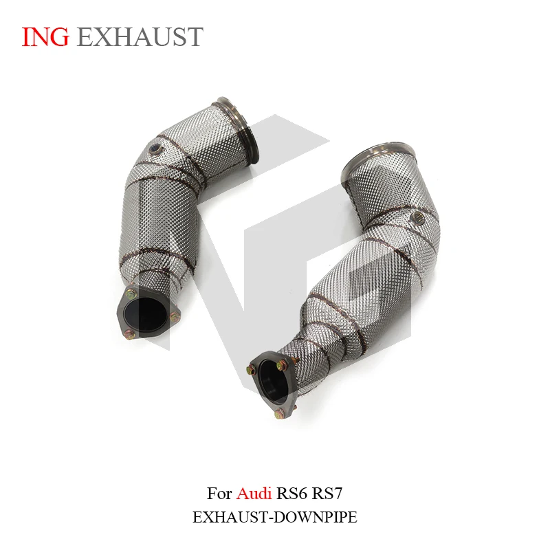 ING Header Exhaust Downpipe Performance Accessories for Audi RS6 RS7 C8 4.0t No OPF GPF Senser Car Converter Race Pipe System