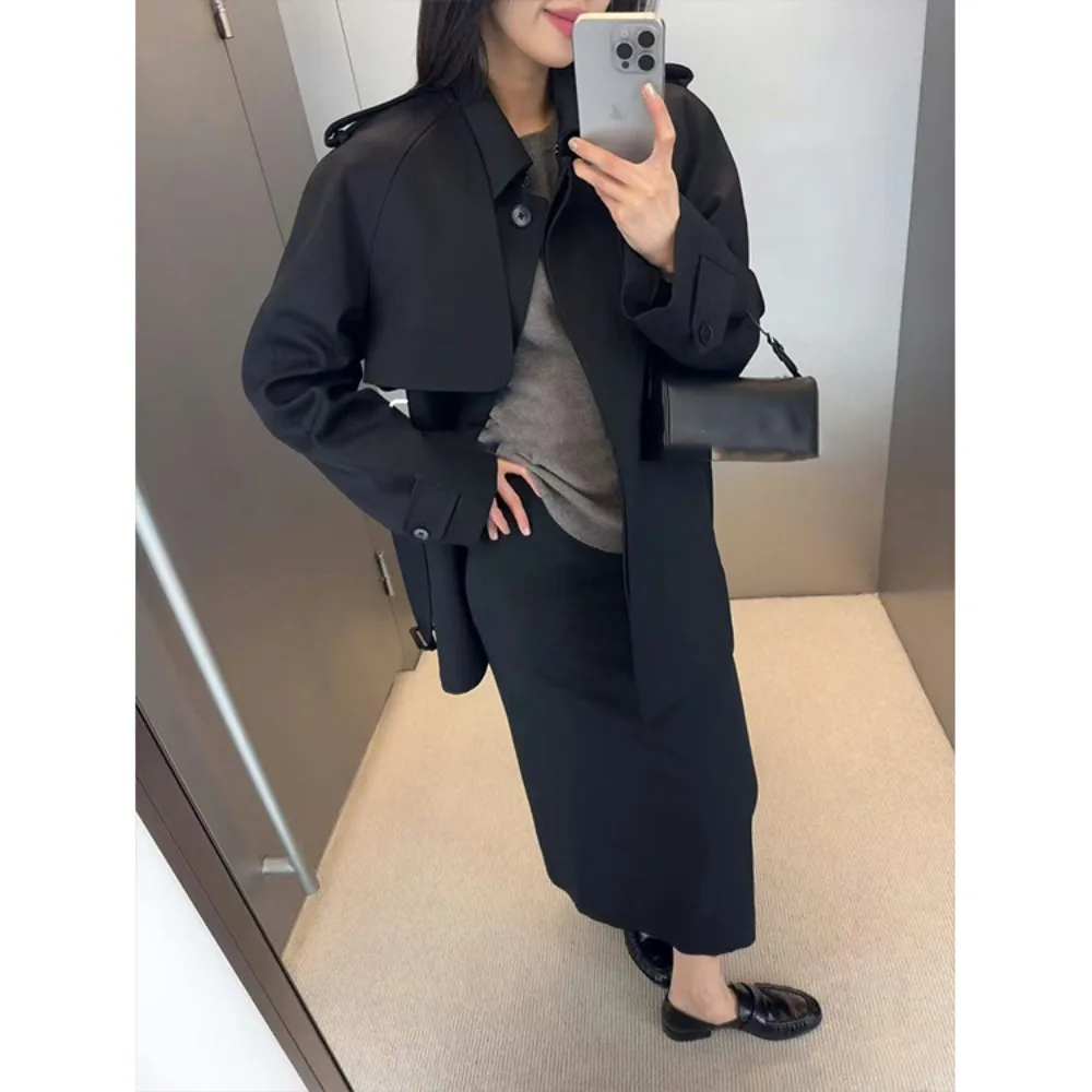New Early Spring Detachable Two-piece Wool Trench Women Coat