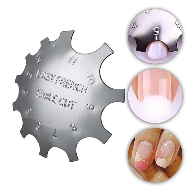 1pcs Easy French Smile Cut V Line almond shape Tips Manicure Edge Trimmer Nail Cutter Acrylic 10 Types French Nails Mold