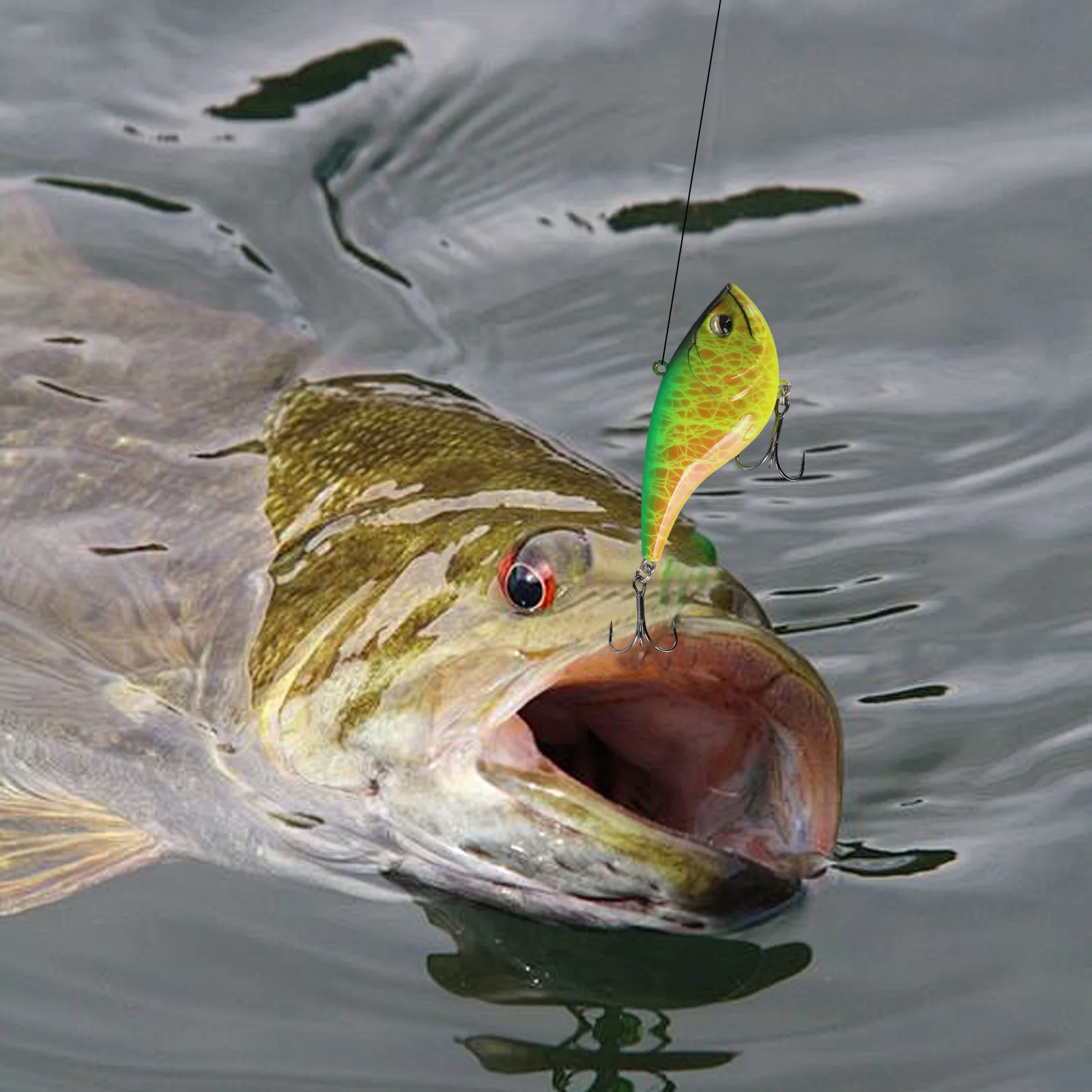 

80mm For VIB Fishing Lure Artificial Hard Baits Lure With Treble Hooks Long Throw For Bass Fishing Hook Fishing Baits Noise Bait