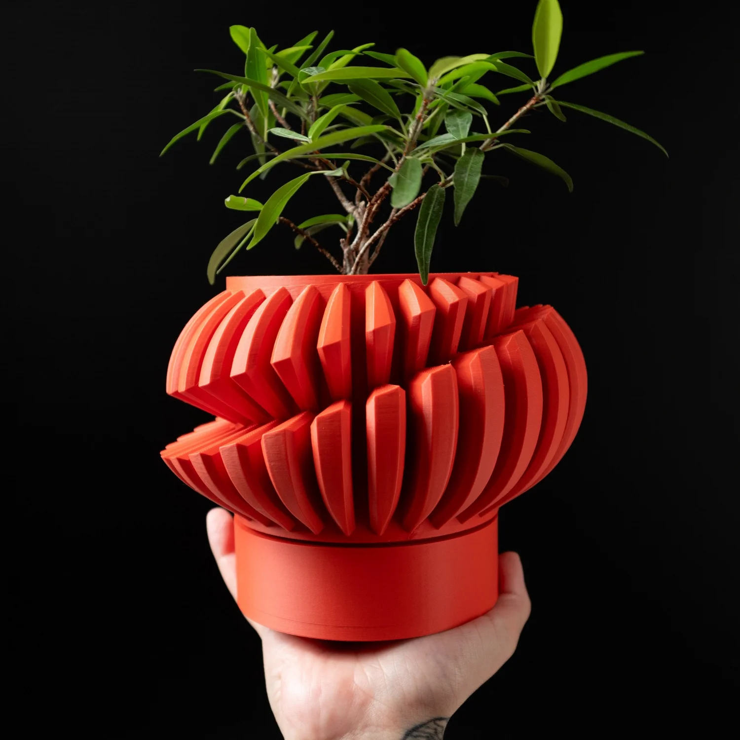 Eco-Friendly 3D Printed Flower Pot Rhombus Square with Line Texture Strong Design Sense for Home Decor plant pot