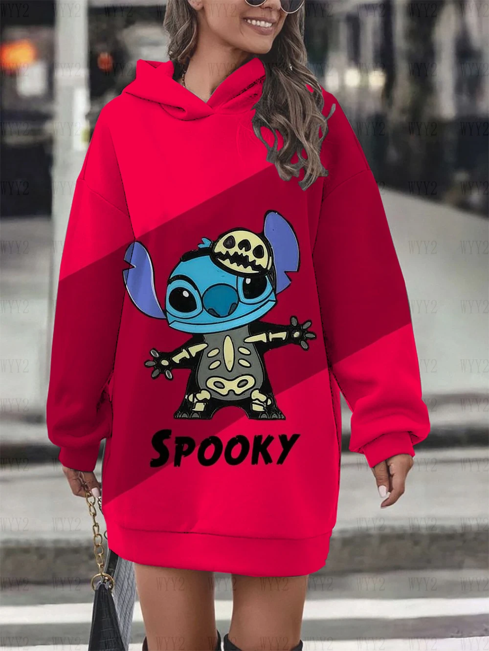 Disney-Sweats à capuche College 3D Stitch Halloween pour femmes, pull décontracté, PVD, nouvelle mode, automne, hiver, 2024