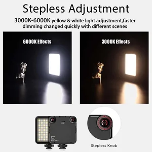 Video đèn LED Clip cho máy ảnh DSLR, di động, chụp ảnh camera, 3000K-6000K, ánh sáng hai màu, giày lạnh, máy quay, GoPro Vlog 10 Ánh sáng bán hàng chính GoPro - №10