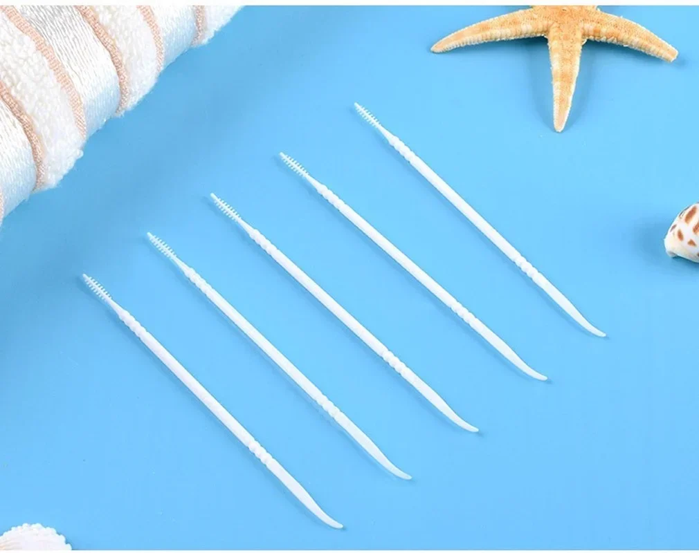 Disposable double-headed fishbone shaped plastic toothpick thread 300 barrels packing toothpick thread