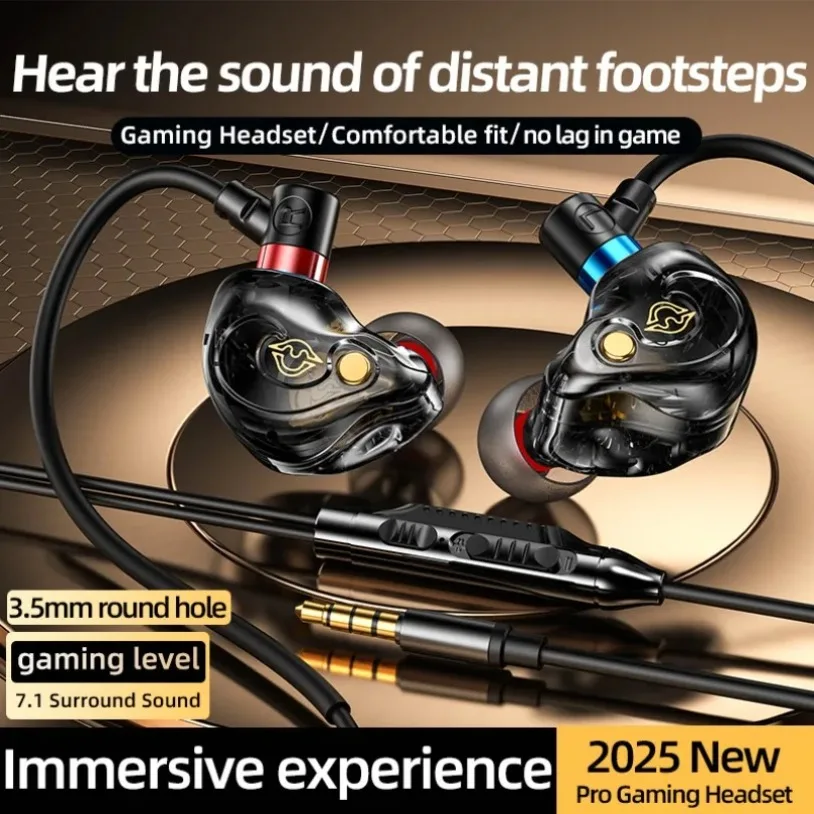Wired Over Ear Headset For Gaming 3.5mm Plug Built-in Call Mic Comfort Earpads Stereo Sound For iPod iPhone Laptop Tablet