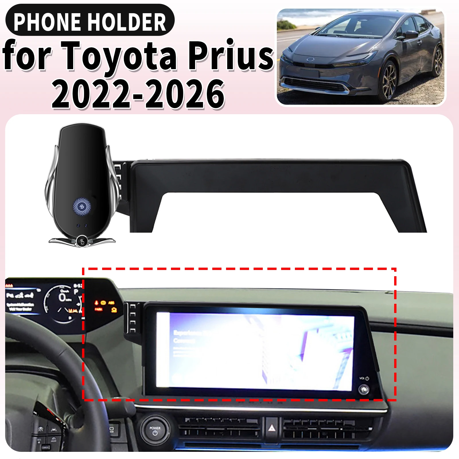 

fit for Toyota Prius 2022-2026 60 Series Screen Base Mount Phone Holder Dedicated Clip-On Navigation Bracket Car​​ accessoires