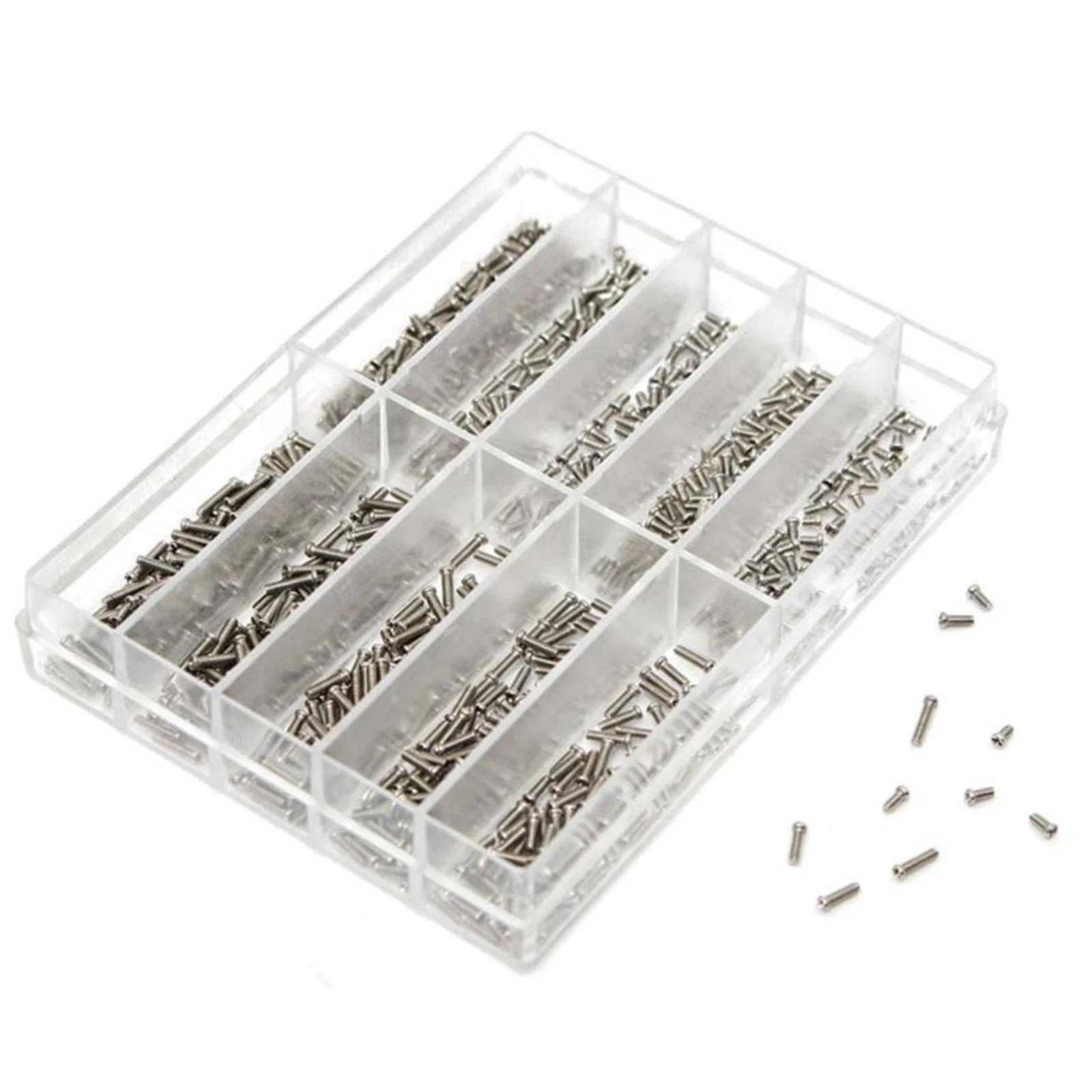 600 قطعة/صندوق 10 أحجام المسمار 1.6 مللي متر-6 مللي متر مكافحة الصدأ الصلب ساعة مسامير ل ساعة إصلاح النظارات مجوهرات تشكيلة أدوات عدة #3