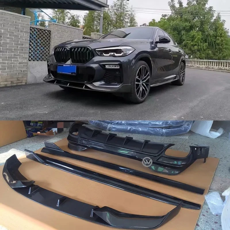 

Для Bmw G06 X6 настоящее углеродное волокно, передний бампер автомобиля, задний диффузор, спойлер, боковые юбки, комплект кузова 2021