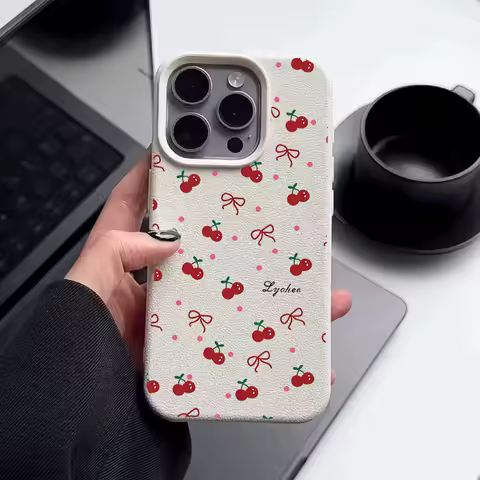 Cherry Bow Phone Case For Samsung Galaxy A32 A52 A72 A13 A22 A31 A51 A71 A21S A50 A30 M11 S10 Note 10 Plus A03S A70 A03 Core