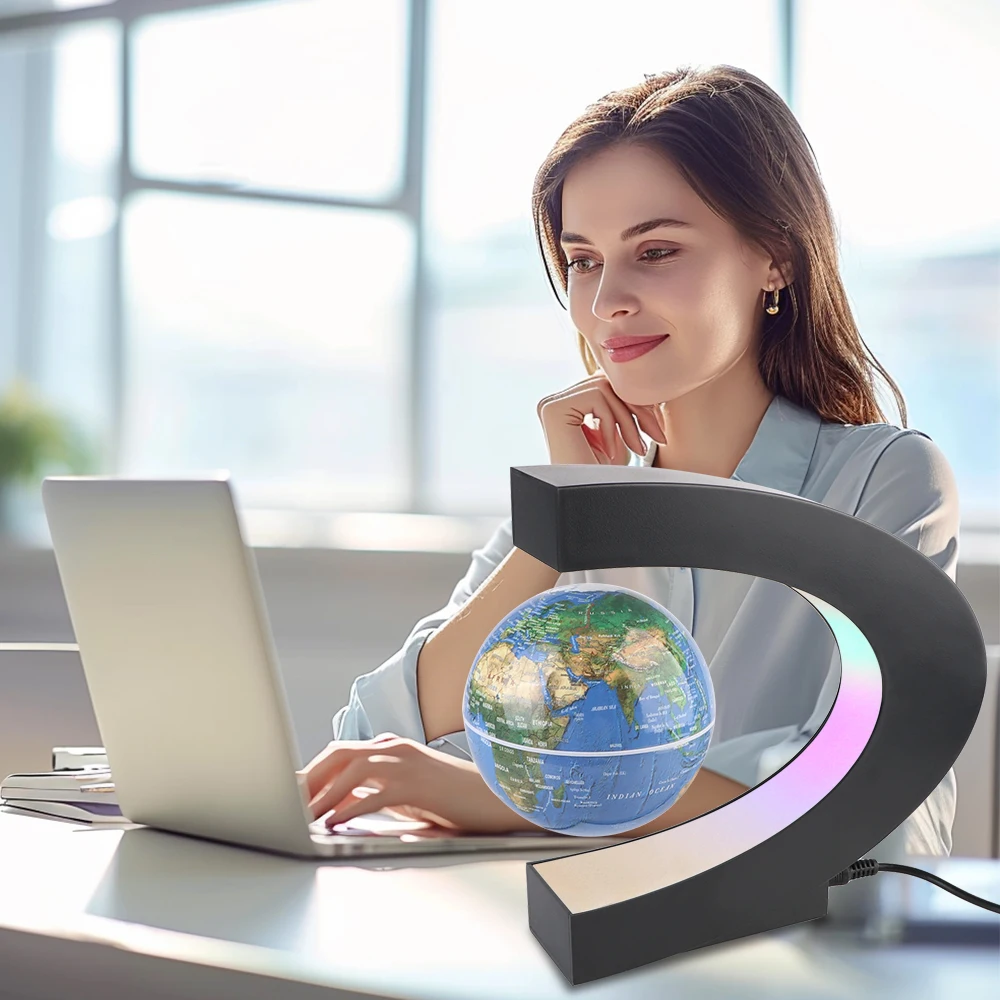 Regali di compleanno galleggianti Lampada antigravità elettronica Mappa del mondo a LED Decorazione della casa Globo a levitazione magnetica Novità Luce a sfera