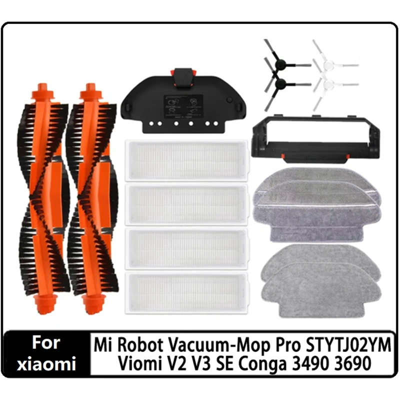 16 peças kit para xiaomi mi robô aspirador de pó pro stytj02ym 2s 3c viomi v2 v3 se conga 3490 3690 aspirador de pó