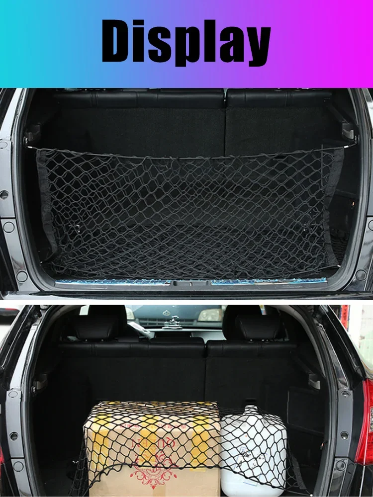 Elástico Stretchable Car Trunk Net, Bagagem Bag, Armazenamento para Cupra Formentor VZ5 2020 ~ 2024, Nylon Mesh, Acessórios Interiores