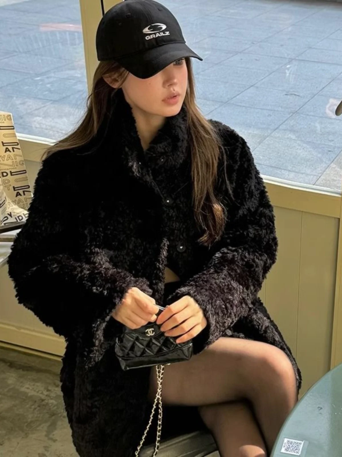 Jaket Kerah Tegak Bulu Domba Ramah Lingkungan Musim Dingin 2024, Model Korea, Mantel Wanita untuk Kerja