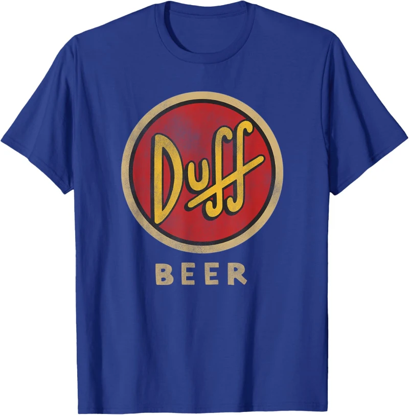 Summer The Simpsons Duff Beer Circle Logo V2 T-Shirt Retro T-Shirt Breathable Casual Short Sleeve Tee