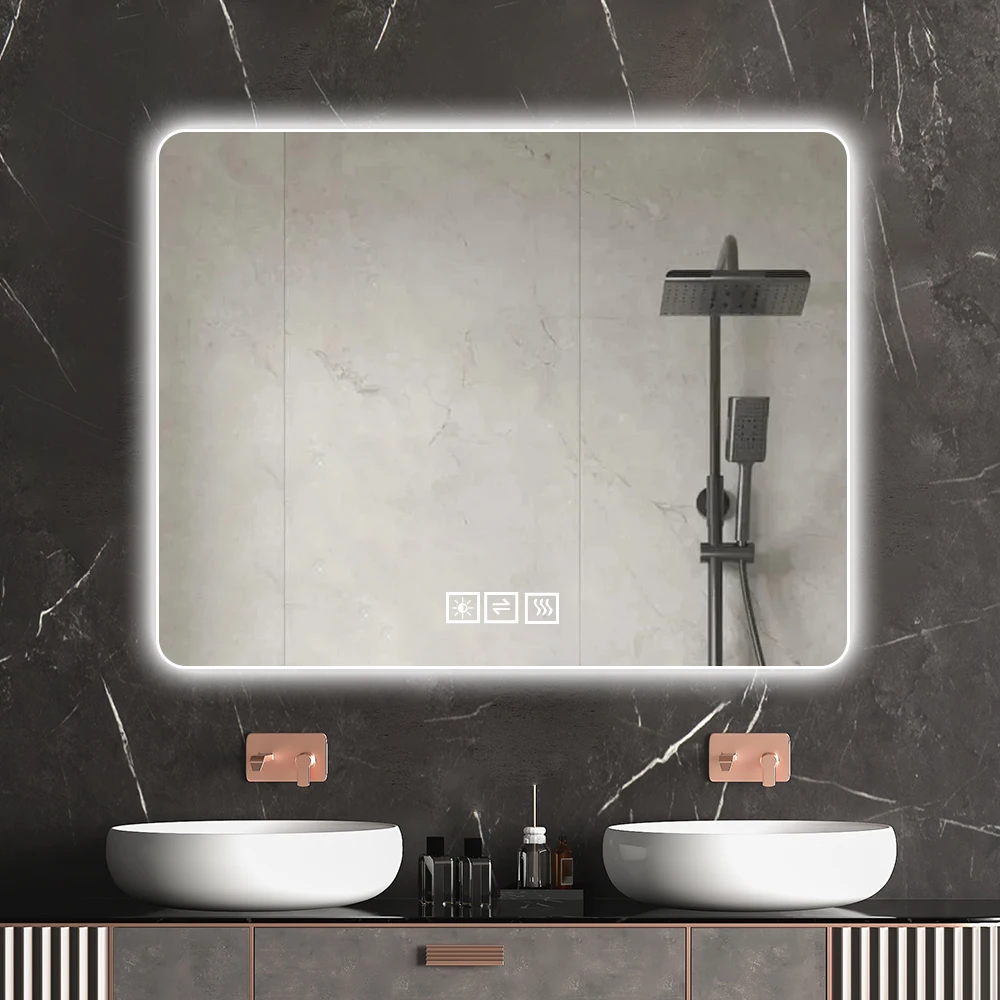 Bathroom Mirror with Led Lights Front and Backlit,  Anti-Fog Lighted Vanity Mirrors for Wall Mounted