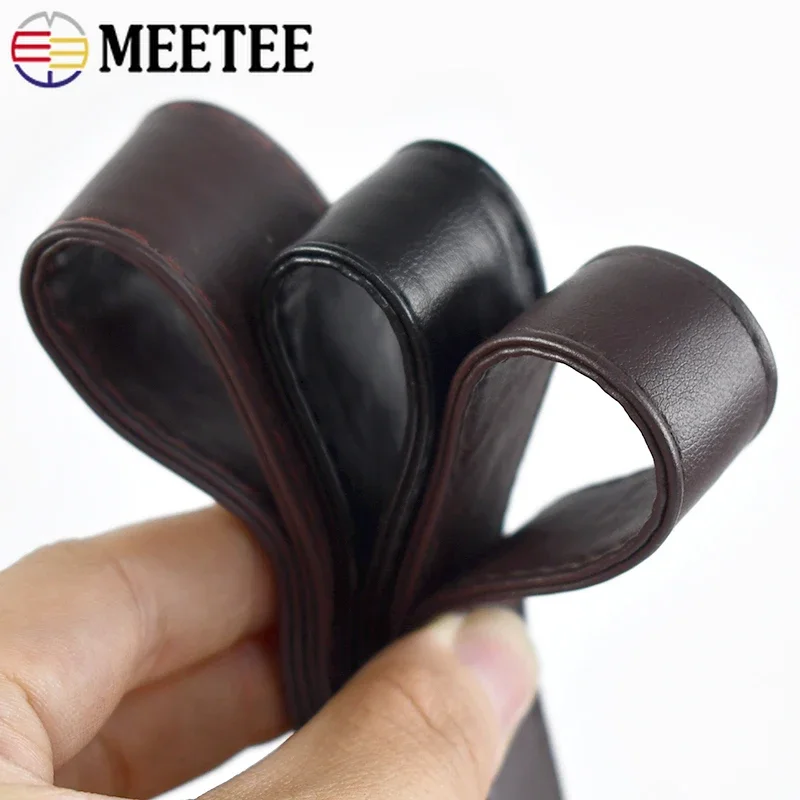 Meetee 5Meters 10-30mm PU Imitation Leather Cords Webbing Bags Strap String Rope DIY Necklace Bracelets Decoration Accessory