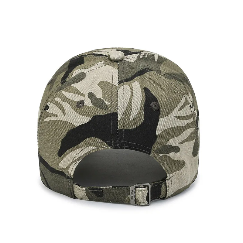 Army Green Camouflage Male Baseball Cap Solid Cotton Adjustable Snapback Sunhat Outdoor Sports Tactical Dad Hat