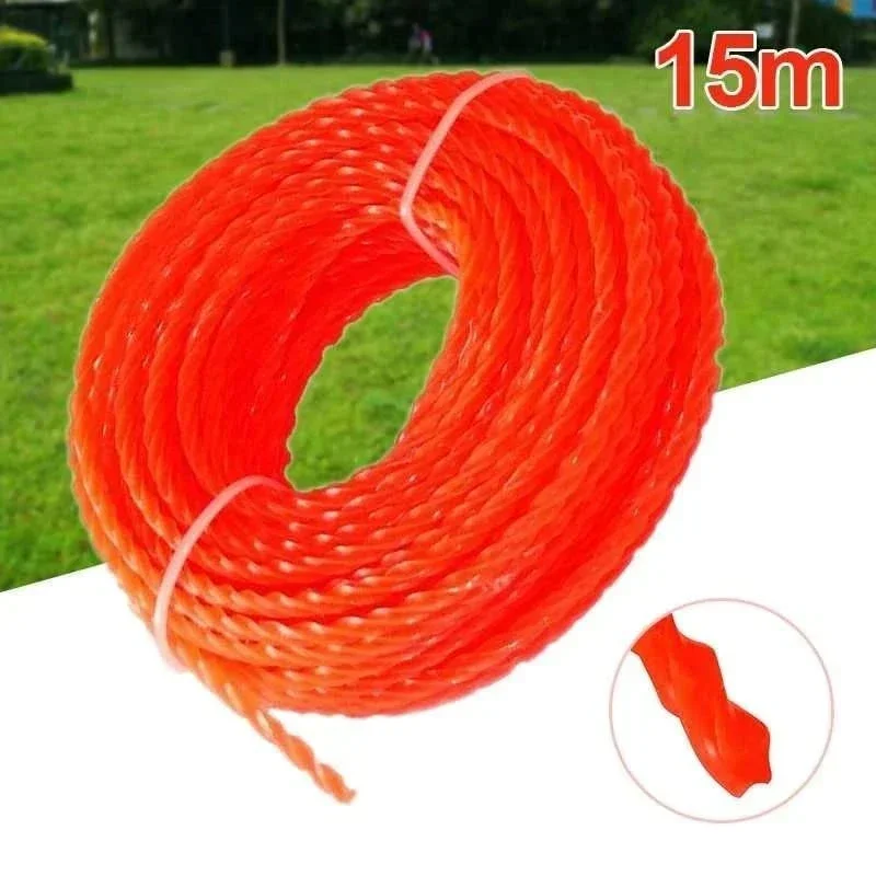 3MM*15M Nylon Trimmer Line Brush Cutter Cord Trimmer Wire Replacement Spool Portable Lawn Mower Accessories Garden Tools