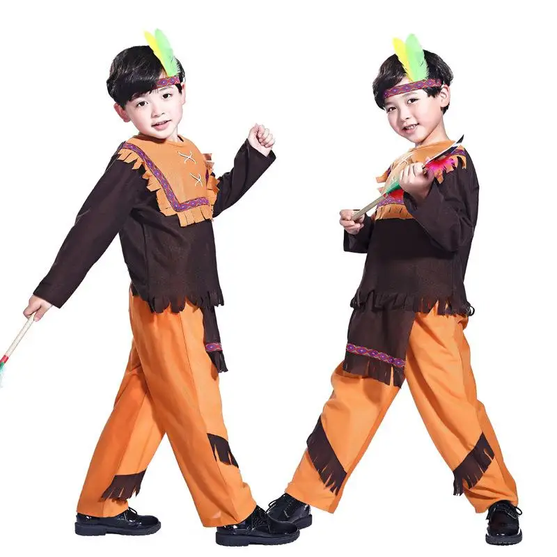 جديد أزياء الهالوين التأثيرية للأطفال والكبار الهندي حفلة تنكرية للرقص الاسمية أداء المسرح العرقي التقليدي