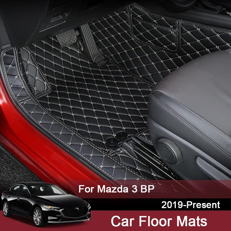 

Автомобильный 3D полный объемный коврик для ног на заказ для Mazda 3 BP 2019-настоящее время, кожаный коврик для пола с левым рулем, водонепроницаемый коврик, автоаксессуар