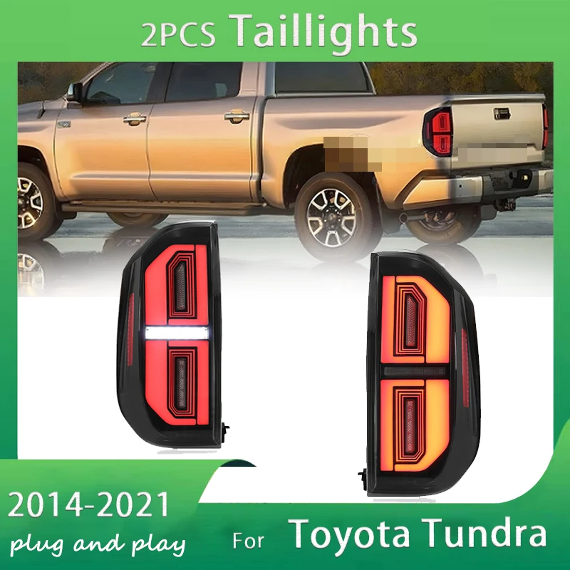 

Автомобильные светодиодные задние фонари, аксессуары для Toyota Tundra 2014-2022, автоматические задние противотуманные фонари DRL, стоп-сигнал, указатель поворота Plug and Play